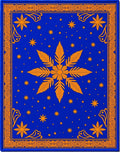 Vibrant Royal Blue Golden Starburst Rug