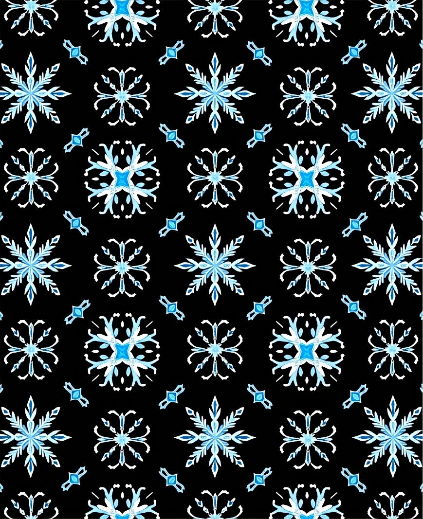Winter White Blue Snowflake Scatter Rug