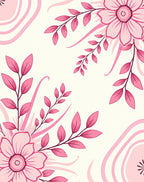 Sweet Coral Floral Leaf Arrangement Rug