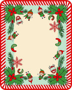 Whimsical Christmas Elves Candy Cane Foliage Rug