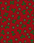 Vibrant Red Clover Swirl Rug