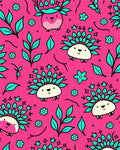 Cute Hedgehog Floral Whimsy Rug