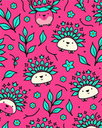Cute Hedgehog Floral Whimsy Rug