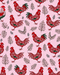 Crimson Roosters Fern Foliage Blend Rug