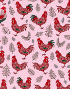 Crimson Roosters Fern Foliage Blend Rug