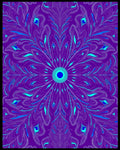Vibrant Purple Peacock Feather Mandala Rug