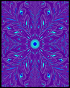 Vibrant Purple Peacock Feather Mandala Rug