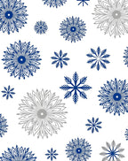 Ocean Blue Silver Snowflake Scatter Rug