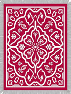 Crimson Symmetric Floral Lace Rug