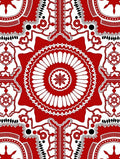 Vibrant Red White Mandala medallion Rug