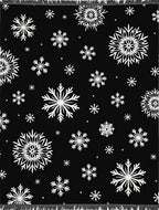 Snowflake Black White Holiday Scatter Rug