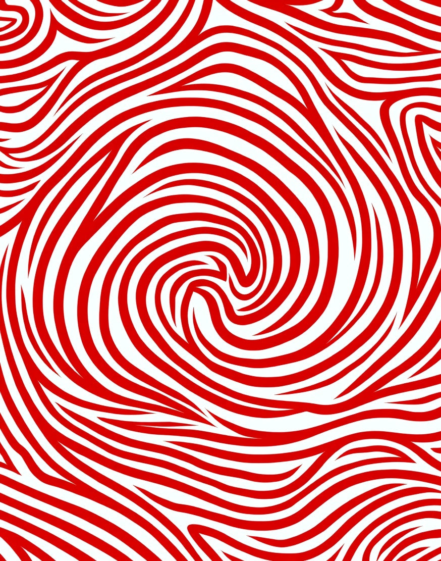 Crimson Red Swirl Abstract Rug
