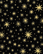 Golden Starry Night Spangled Rug