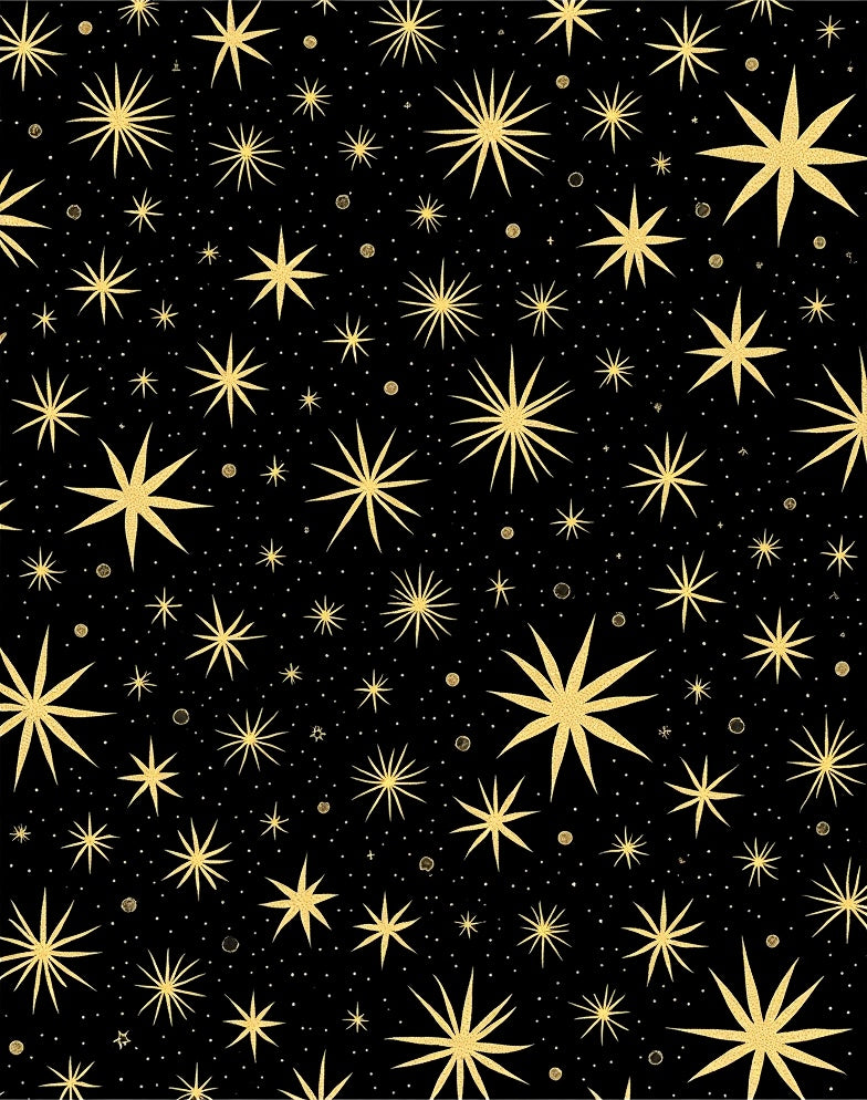 Golden Starry Night Spangled Rug