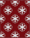 Crimson White Snowflake Arabesque Rug