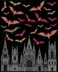 Gothic Bat Silhouette Castle Scape Rug