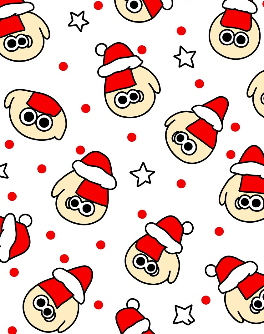 Festive Holiday Character Red Dot Star Rug