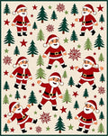 Festive Santa Claus Christmas Trees Rug
