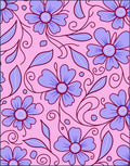 Whimsical Lavender Floral Garden Rug