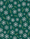 Forest Green Winter Snowflake Medley Rug