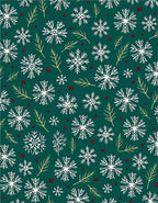 Forest Green Winter Snowflake Medley Rug