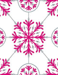 Vibrant Pink Floral Snowflake Medallion Rug