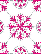 Vibrant Pink Floral Snowflake Medallion Rug