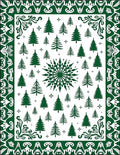 Green Forest Pine Tree Snowflake Medallion Rug