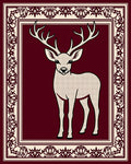 Reticulated Deer Bordered Jewel Tone Rug
