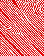 Crimson White Intersecting Stripes Rug
