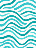Teal Aqua Wavy Stripes Rug
