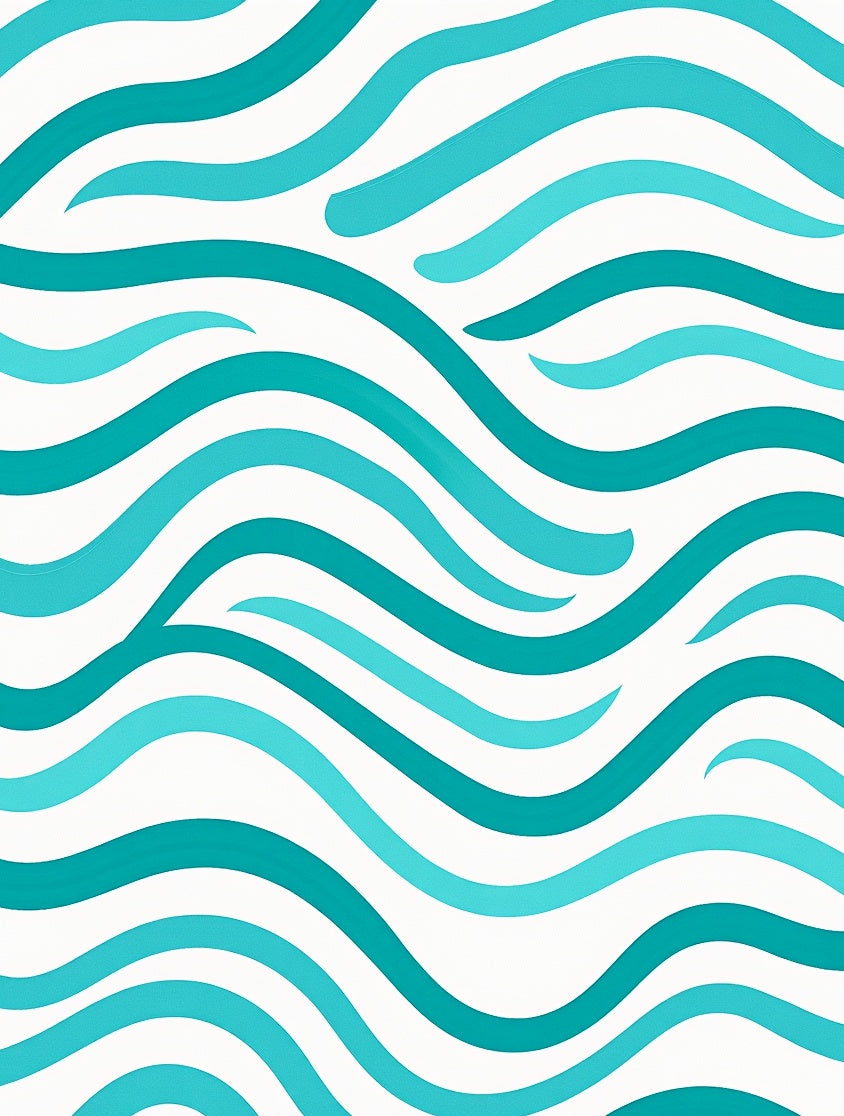 Teal Aqua Wavy Stripes Rug
