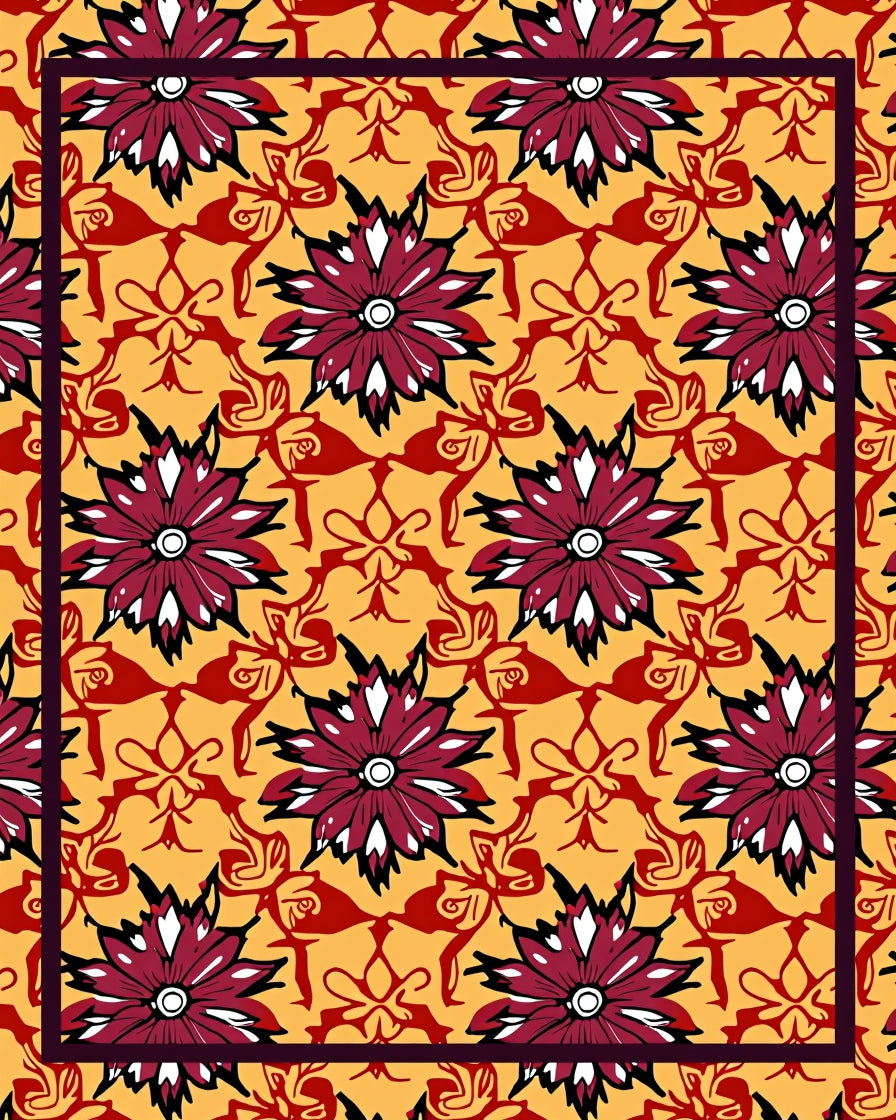 Crimson Floral Medallion Red Accents Rug