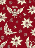 Crimson Angel Snowflakes Poinsettia Collage Rug