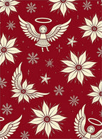 Crimson Angel Snowflakes Poinsettia Collage Rug