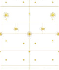 Golden Starburst Grid White Rug