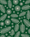 Emerald Pine Needle Snowflake Medley Rug