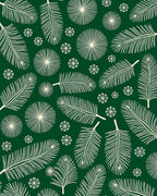 Emerald Pine Needle Snowflake Medley Rug