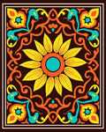 Vibrant Yellow Sunflower Medallion Rug
