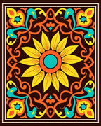 Vibrant Yellow Sunflower Medallion Rug