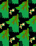 Whimsical Green Forest Creatures Rug
