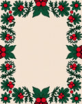 Crimson Holly Berry Garland Border Rug