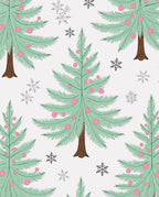 Whimsical Mint Christmas Trees Snowflakes Rug