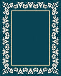 Deep Teal Floral Border Rug
