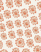 Cranberry Outline Daisy Garden Rug