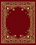 Deep Red Luxury Floral Swirl Border Rug