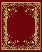 Deep Red Luxury Floral Swirl Border Rug