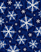 Deep Blue Snowflake Mandala Medallion Rug