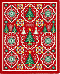 Crimson Evergreen Star Holiday Rug