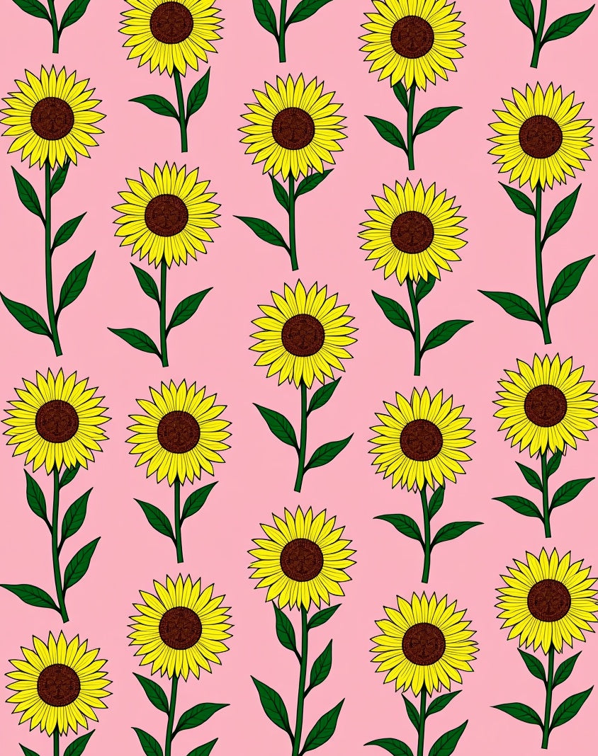 Bright Yellow Sunflower Pink Background Rug
